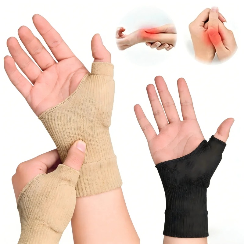 Wrist Rest Gel - 1組の手首親指圧迫関節炎用手袋、通気性のある手首サポートブレース、ジェル親指損傷パッド付きリストスリーブ