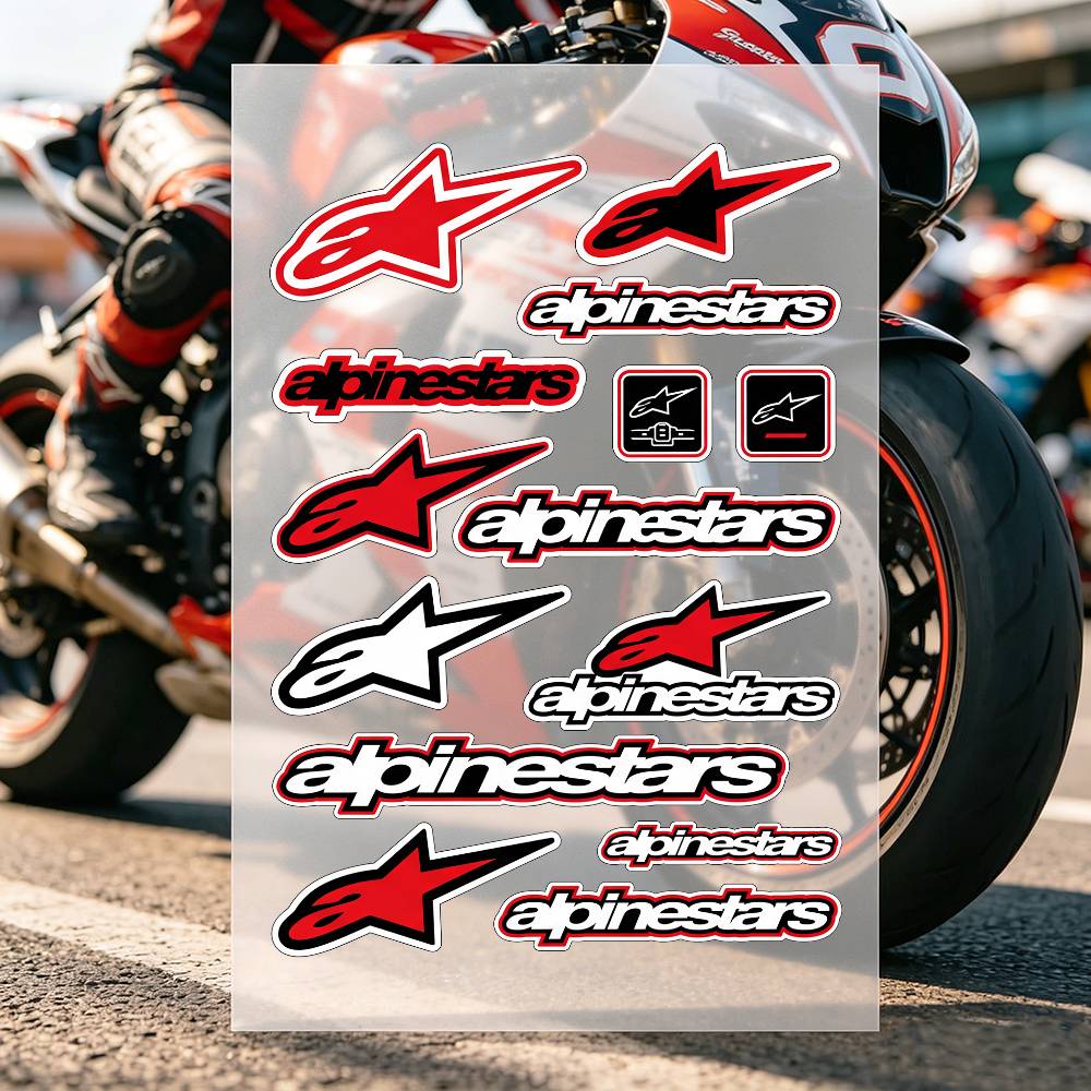 Laptop Accessories Logo - ロゴオートバイステッカー車体ビニールステッカーラップトップ壁デカール車 A-Alpinestars デカール改造アクセサリー