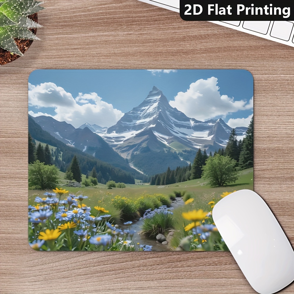 Laptop Accessories Productivity - ゲーミングオフィスノンスリップマウスパッド風光明媚な山の花の風景デスクマットPCコンピュータラップトップアクセサリーゲーマーセットアップ装飾