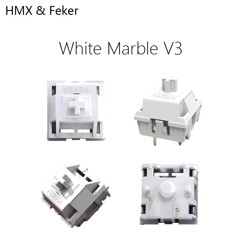 Laptop Accessories Productivity - HMX Feker ホワイトマーブル V3 ホットスワップ メカニカルキーボードアクセサリー