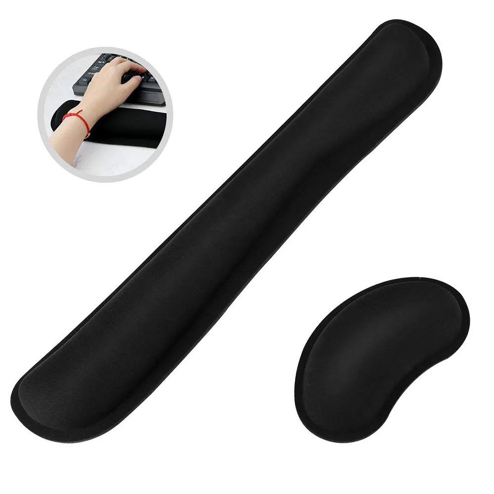 Wrist Rest Gel - 幅広の低反発マウスパッド滑り止めマウスパッド手首サポートキーボードリストレストサポートオフィス、コンピュータ、ラップトップ、Mac、快適