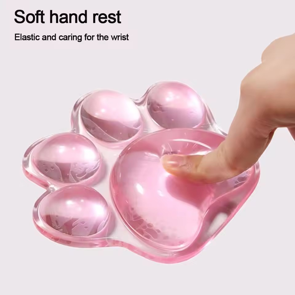 かわいいゲーミングマウスパッドリストレスト透明猫マット足足手 - Wrist Rest Gel のレビューと価格