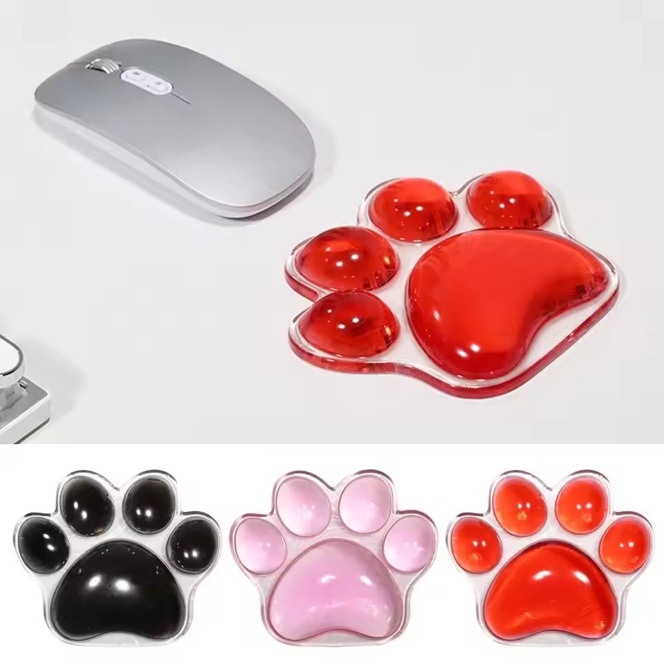 かわいいゲーミングマウスパッドリストレスト透明猫マット足足手 - Wrist Rest Gel のレビューと価格