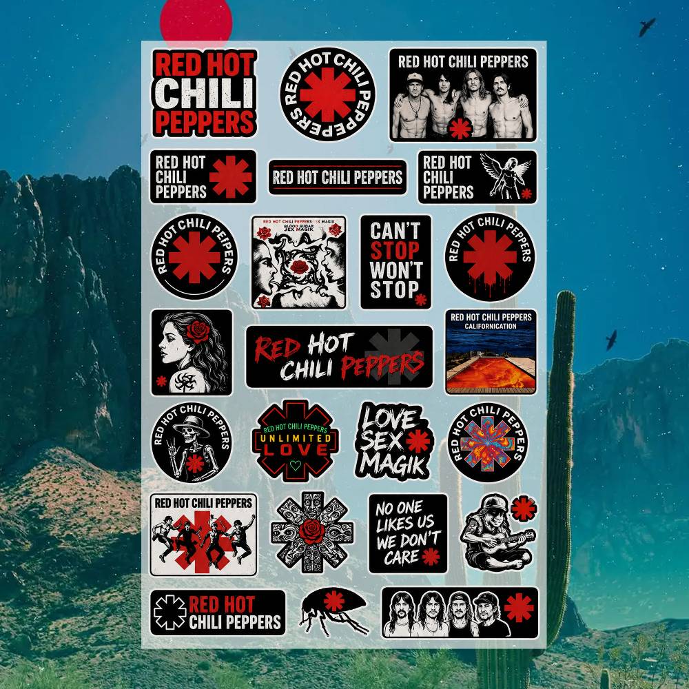 レッドホットチリペッパーズモトステッカー車体バンパー窓オート - Laptop Accessories Wallpaper のレビューと価格