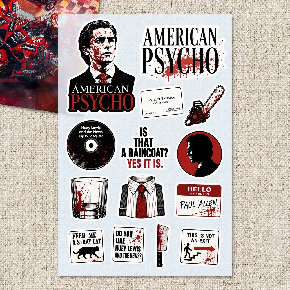 A-merican P-sycho ステッカー モトステッカ - Laptop Accessories Wallpaper のレビューと価格