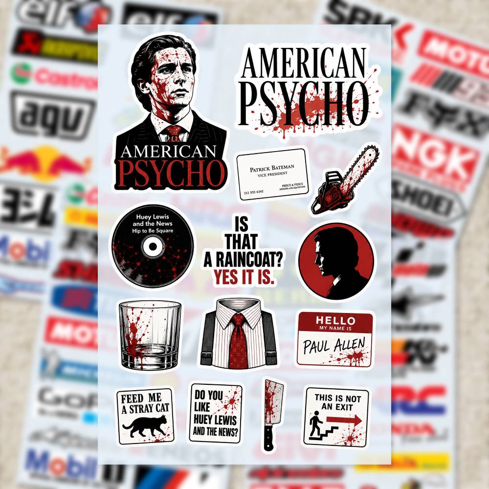A-merican P-sycho ステッカー モトステッカ - Laptop Accessories Wallpaper のレビューと価格