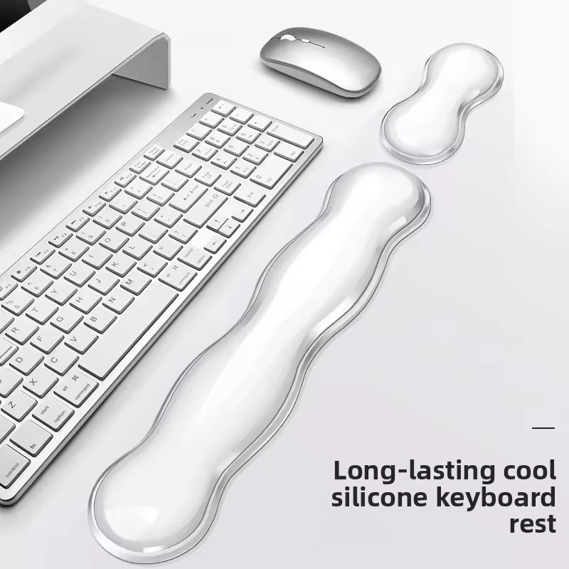 透明マウスパッドとリストサポート滑り止め透明ベースオフィスホ - Wrist Rest Gel のレビューと価格