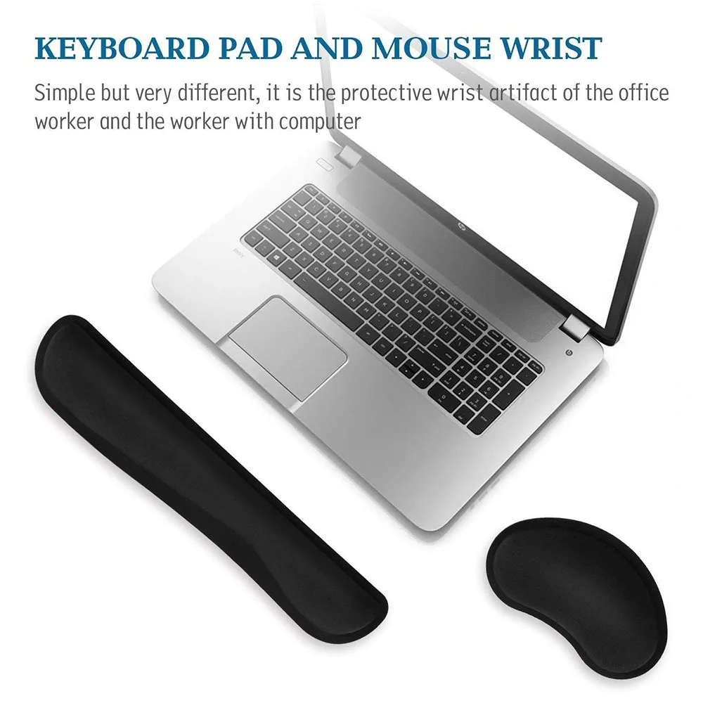 幅広の低反発マウスパッド滑り止めマウスパッド手首サポートキー - Wrist Rest Gel のレビューと価格